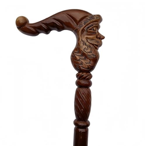13 Hand-Carved Animal Wooden Walking Canes – Lightweight Ergonomic Stick for Seniors, Men & Women | Travel-Friendly Gift for Hiking, Camping & Recovery (Santa Claus)