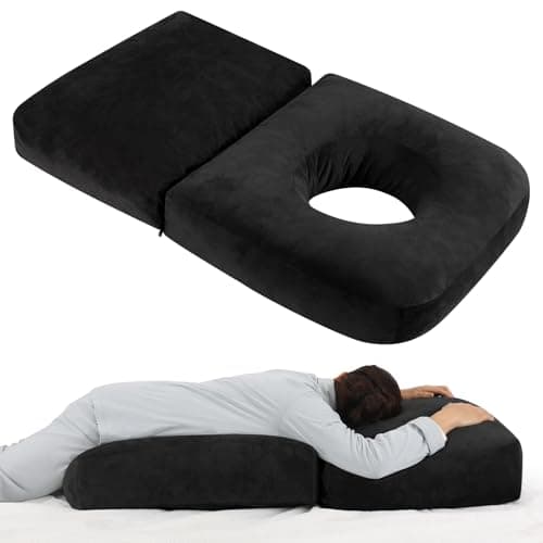 Pregnancy Pillows for Sleeping, 45.3 Inch Pregnancy Massage Pillow Full Body Pillow with Removable Cover - Support for Back, Legs, Belly, HIPS for Pregnant Women(Black)