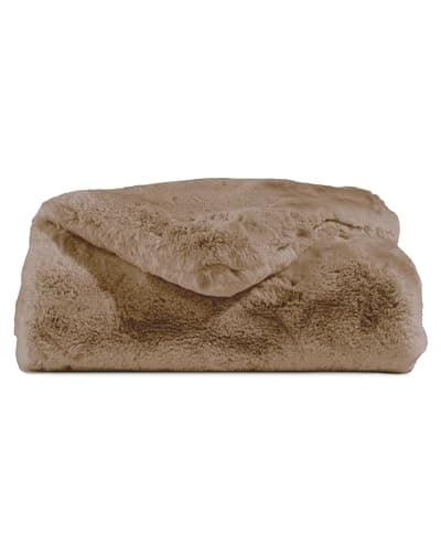 Cozy Earth Cuddle Blanket - Faux Fur Ultra-Soft Luxury Throw Blanket - Thick & Cozy Oversized Design for Lounging or Sharing - Machine Washable - Throw 60" x 50" Walnut