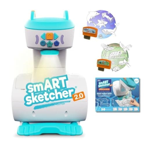 Smart Sketcher 2.0 Drawing Projector Set, 4-in-1 Bundle with Jungle & Ocean Packs, 180+ Activities, Educational Art Toy, Christmas Gift for Kids 5+