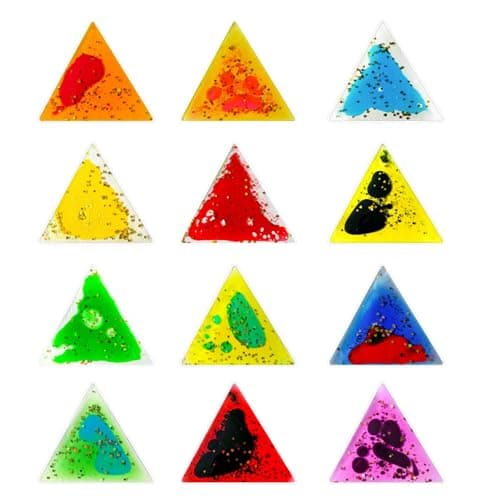 Kids Sensory Fidget Toy - Triangle Liquid Motion Relaxation Toy for Children, Stress Relief & Focus Enhancement(12-Piece Set)