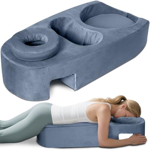 SAHEYER Pregnancy Massage Cushion and Headrest, Full Body Maternity Pillow Prenatal Bolster Release Lower Back Pain, After Breast Surgery, Pregnancy Stomach, Grey