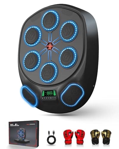 Yifengox New Smart Music Boxing Machine & Interactive Punching Trainer | 8-Target with LED Rhythm Lights & Wall Mount | Home Workout & Fun for Adults/Kids, Ideal Gift