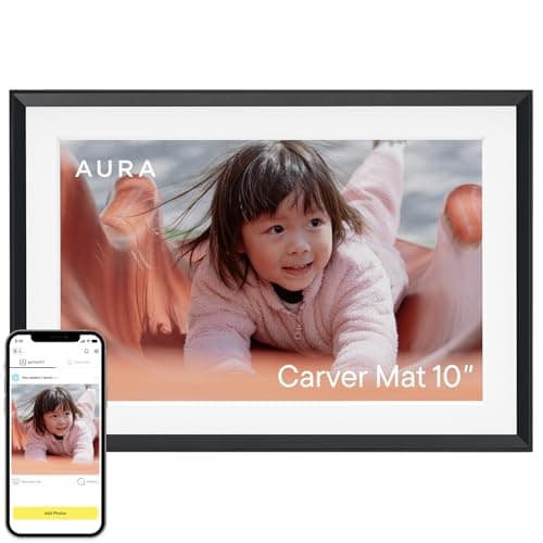 Aura Digital Picture Frame - 10.1" HD Mat Display | Wirecutter's Best Digital Frame for Gifting - Send Photos Directly from Your Phone from Anywhere | Quick & Easy Setup Over WiFi - Free App | Black