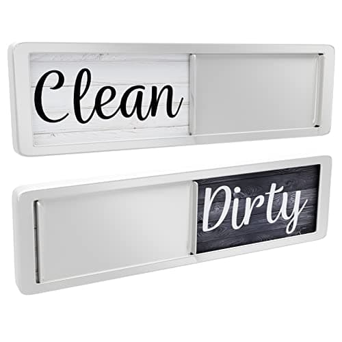 Dishwasher Magnet Clean Dirty Sign, Clean Dirty Magnet for Dishwasher, Rustic Farmhouse Kitchen Decor, Magnetic Dish Washer Sign Indicator, Sliding Rustic Dish Washer Signs, Black & White Wood