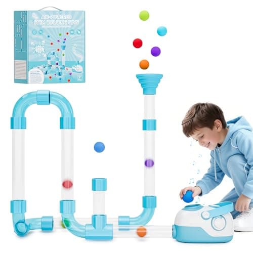 Air-Powered STEM Building Toys - Rechargeable & Play While Charging, Bluetooth Learning Toys with Wireless Music Play, STEM Toys for 3+ Year Old, Kids Toys Birthday for Kids