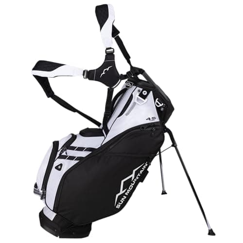 Sun Mountain Men's Eclipse 4.5 LS Lightweight VLO Stand Golf Bag 14-Way Top - 8 Pockets, X Fit Dual Strap System, Push & Electric Cart Compatible Compression Base, 2025 Model - Black-White