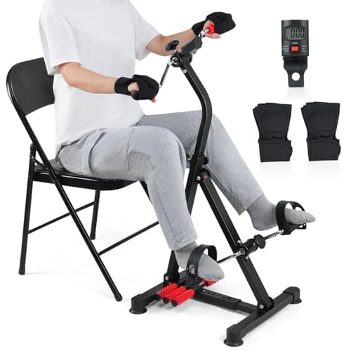 ZIDAFIT Adjustable Pedal Exerciser Bike for Seniors - Hand Arm Leg and Knee Therapy, Stroke Recovery, Portable Fitness Equipment for Total Body Workout - Great Gift for Elderly Rehab
