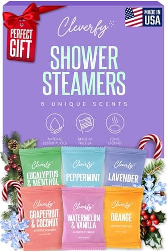 Cleverfy Shower Steamers Aromatherapy – Stocking Stuffers for Teen Girls, Women and Wife – Christmas Gifts for Teens and Women – White Elephant Gifts for Adults – 6 Tablets