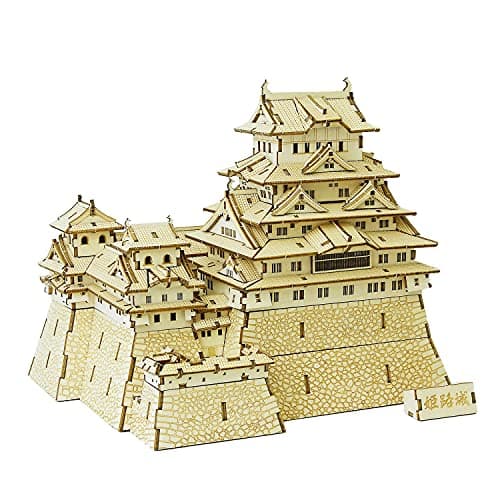 wa-gu-mi Himeji Castle Wooden Architecture 3D Puzzle - Fun DIY Wood Craft Kits - Ideal Gift for Birthdays and Party Favors