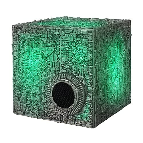 Star Trek Borg Cube Bluetooth Speaker with Green Illumination, Sound Effects & Borg Quotes – Memorabilia, Gifts, Gadgets, Collectibles for Star Trek Fans