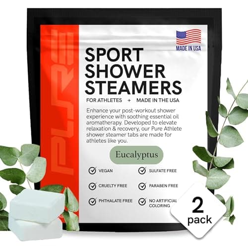 Sport Shower Steamers - Made in USA with Natural Eucalyptus Essential Oil, Aromatherapy, Stress and Sinus Relief, Muscle Recovery for Athletes, Best Christmas Stocking Stuffers for Runners