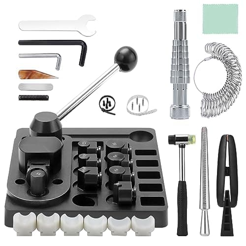 11 in 1 Ring Bender Ring Bending Tool for Spoon Rings Upgraded Jewelry Making Kit with Ring Stretcher Enlarger Expander Nylon Dies 2 Ring Blanks Ring Bending Maker Machine Sizer Measuring Tool