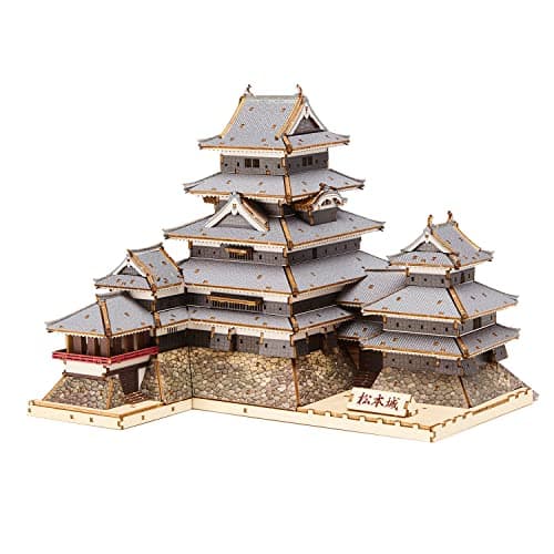 wa-gu-mi Matsumoto Castle Wooden Architecture 3D Puzzle - Fun DIY Wood Craft Kits - Ideal Gift for Birthdays and Party Favors