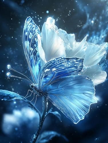 Diamond Painting Flower Diamond Art Kits Adults Butterfly, Diamond Art Painting for Beginners, 5D DIY Round Full Drill Rhinestones Crafts Kits for Adults for Home Wall Decor, Gift 60X80CM, Model 771