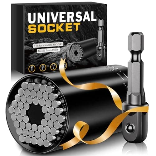 Christmas Stocking Stuffers for Men - Universal Socket Tools Gifts for Men Cool Stuff Ideas Gadgets Birthday Gifts for Dad Him Husband Teen Boys Women Grip Socket Set with Power Drill Adapter (7-19mm)