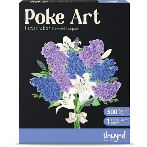 Poke Art Lavender Flower Bouquet, Mess-Free Sewing Fabric Arts & Crafts for Adults, Needlepoint Teen Craft Kit,Birthday Gifts for Teen Girls, Art and Craft Kit for Teens,Easy Crafts for Adults & Women