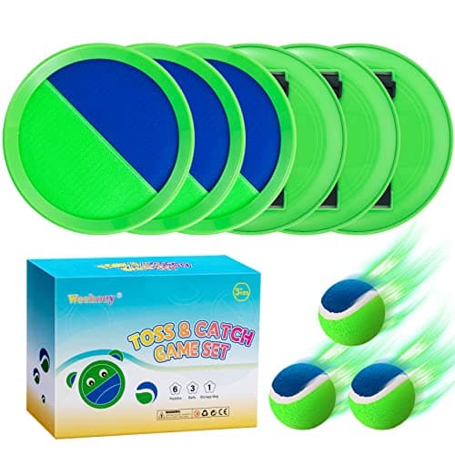 Kids Toys - Outdoor Games for Kids, Toss and Catch Ball Set with 6 Paddles 3 Balls, Gifts for 3 4 5 6 7 8+ Year Old Boys Girls Christmas Birthday, Perfect for Backyard, Parties, Camping, Family
