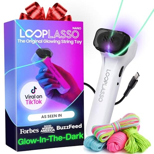 Loop Lasso NANO - Viral Glow in the Dark String Toy - 100+ Tricks, Beginner-to-Pro - Stocking Stuffers for Teen Boys, Christmas Gift for Boys 8-13+, Cool Gadgets for Kids & Adults