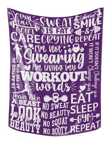 Huglanket Workout Gifts for Women Blanket, Gym Gifts for Women Blanket Throws (50"x 65"), Fitness Gifts Women, Fitness Gifts for Women on Birthday, Best Gifts for Fitness Lovers
