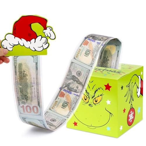 DAZONGE Christmas Gifts for Party, Xmas Money Holders for Cash with 100 pcs Transparent Bags, Christmas Money Pull Pouch for Adults Gifts