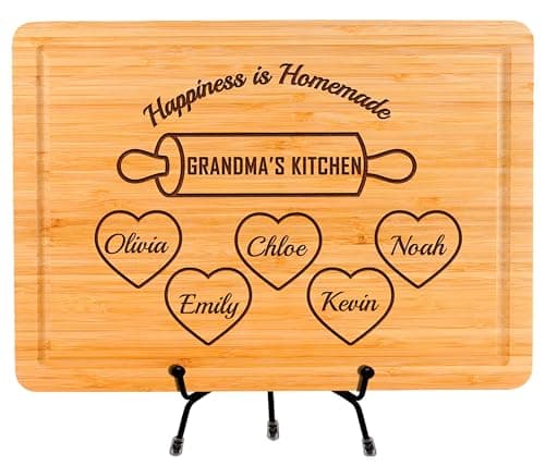 Personalized Cutting Board Gift for Grandma, Mom, Custom Christmas Gift with Kids Names for Mom, Nana, Custom Engraved Serving Board or Home Decor, Grandma's Kitchen, Customized Mom and Grandma Gift