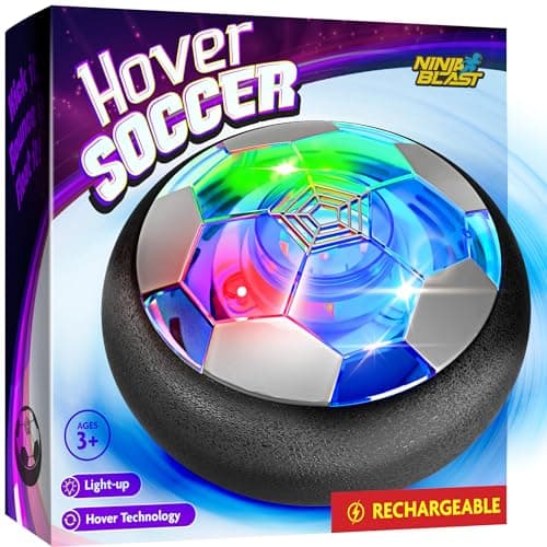 Ninja Blast Hover Soccer Light-Up Ball, Indoor Toy Games Gifts for Birthday, Kids, Boys for Age 6, 7, 8, 9, 10, 11, 12 Years Old, Single