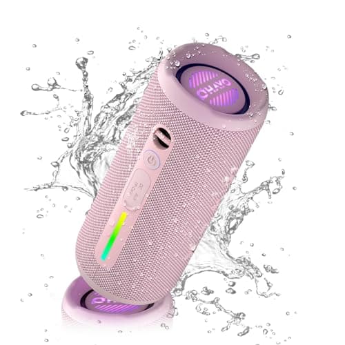 OHAYO Portable Bluetooth Speaker, IPX7 Waterproof Wireless Speaker with 24W Stereo Sound, Active Extra Bass, Bluetooth 5.3, RGB Lights, Up to 30H Playtime for Home, Outdoor, Party, Travel