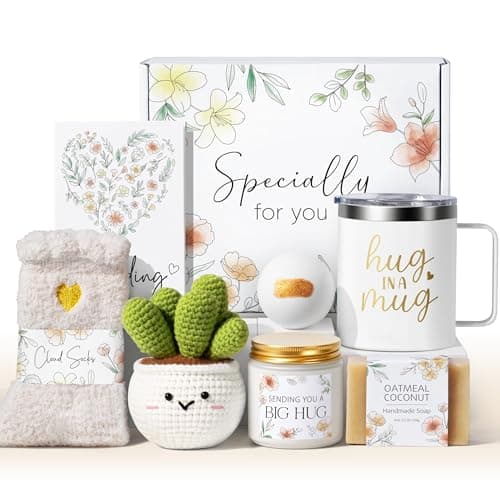 Self Care Get Well Soon Gifts Basket for Women, Birthday Gifts for Women Spa Care Package, Thinking of You Inspirational Sympathy Gift Basket, Unique Christmas Gift for Mom Her Wife Best Friend Sister