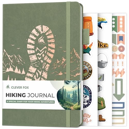 Clever Fox Hiking Journal for Outdoor Enthusiast – Unique Travel Notebook Diary for Traveler Women & Men – Best Gifts for Hikers & Campers – Cool Camping Log Book (Cypress)