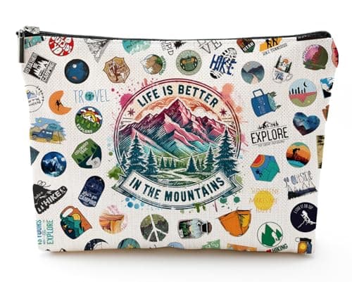 NONETH Hiking Gifts for Women, Hiking Gear, Hiking Accessories, Hiking Makeup Bag for Hiker Camper Mountain Nature Lover Gift Camping Gift