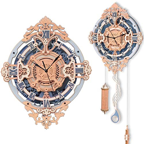 ROKR 3D Wooden Puzzles for Adults, Wooden Puzzle Clock, Mechanical Building Model Kits, DIY Model Kits Brain Teaser Puzzles, Crafts/Hobbies/Gifts for Teens (Romantic Notes Clock)