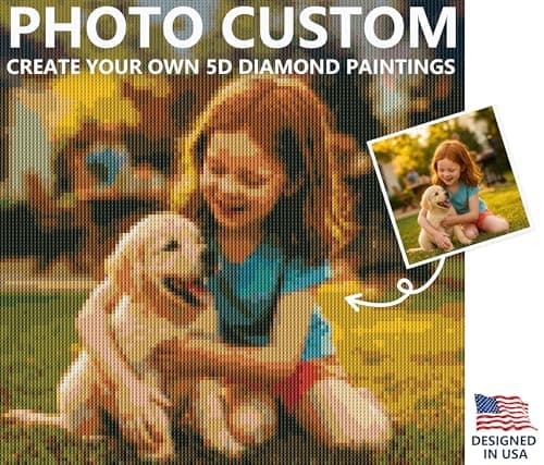 Advanced Custom Diamond Painting from Photo – Personalized Diamond Art Picture for Dog Cat, 5D Customized DIY Diamond Art Kits for Adults & Beginners, Create Your Own Diamond Art 31x31in(80×80cm)