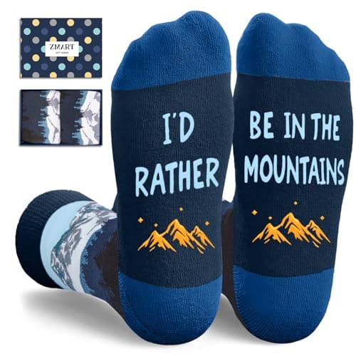 Zmart Mountain Gifts for Women Men - Mountaineering Gifts for Camping Hiking Lovers, Mountain Socks