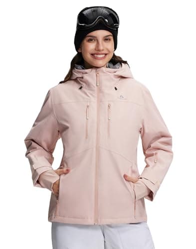 Pioneer Camp Womens Skiing Jacket Ski Jacket Waterproof Insulated Snowboarding Coat, Pink, 2XL